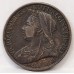 GREAT BRITAIN UK 1901 . FARTHING . ERROR . FLAT FACE ON QUEEN